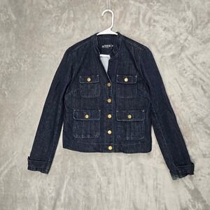 Gap 1969 Women's Dark Rinse Denim Jacket Size Medium Utility Pockets